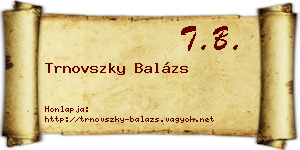 Trnovszky Balázs névjegykártya