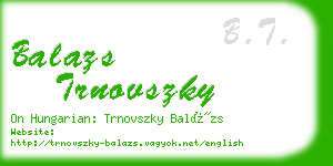 balazs trnovszky business card